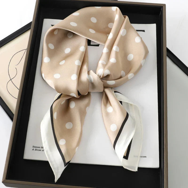 Silk Scarves Square 70 cm, Womens Scarf Plaid Silk Neck Scarf for Summer, Lightweight Hair Scarf Tie for Casual Outings