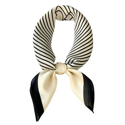 Silk Scarves Square 70 cm, Womens Scarf Plaid Silk Neck Scarf for Summer, Lightweight Hair Scarf Tie for Casual Outings