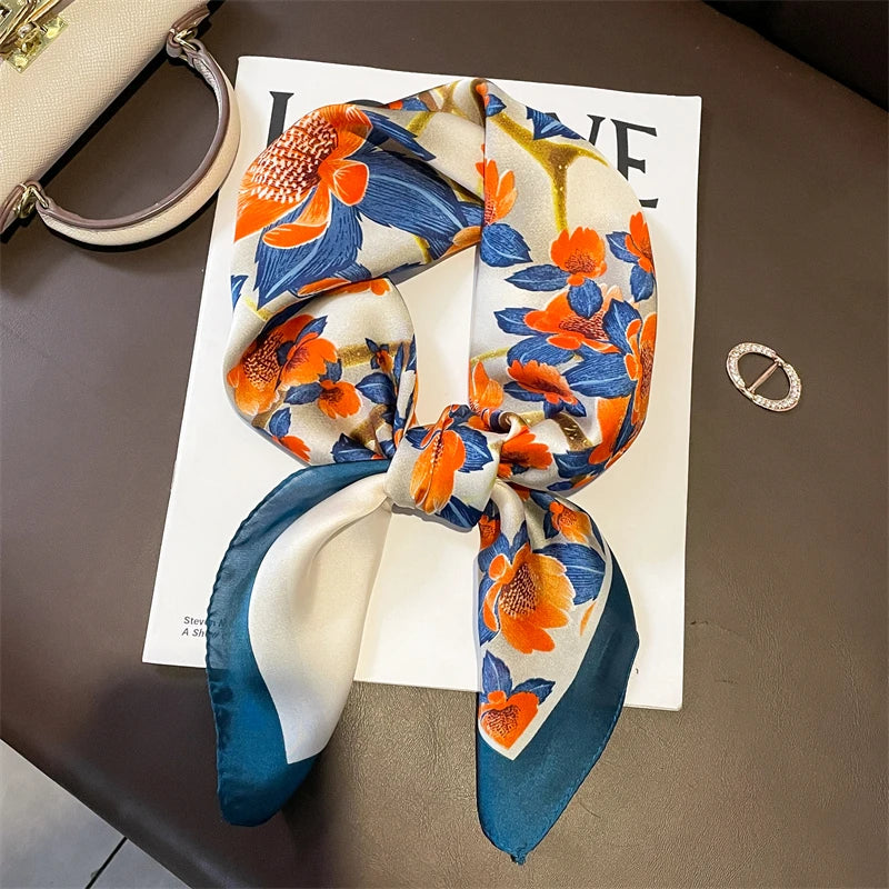 Sophie Silk Charm Scarf | Plaid Pattern, Versatile Accessory