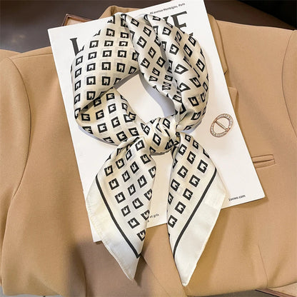 Sophie Silk Charm Scarf | Plaid Pattern, Versatile Accessory