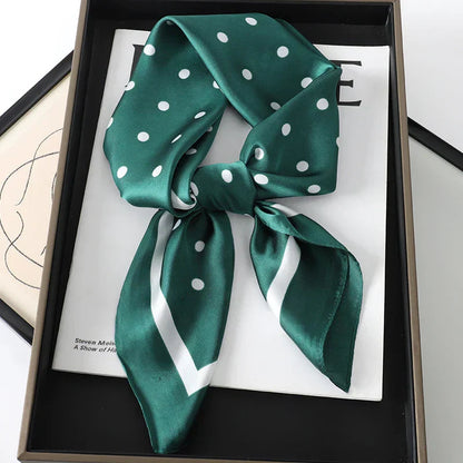 Silk Scarves Square 70 cm, Womens Scarf Plaid Silk Neck Scarf for Summer, Lightweight Hair Scarf Tie for Casual Outings