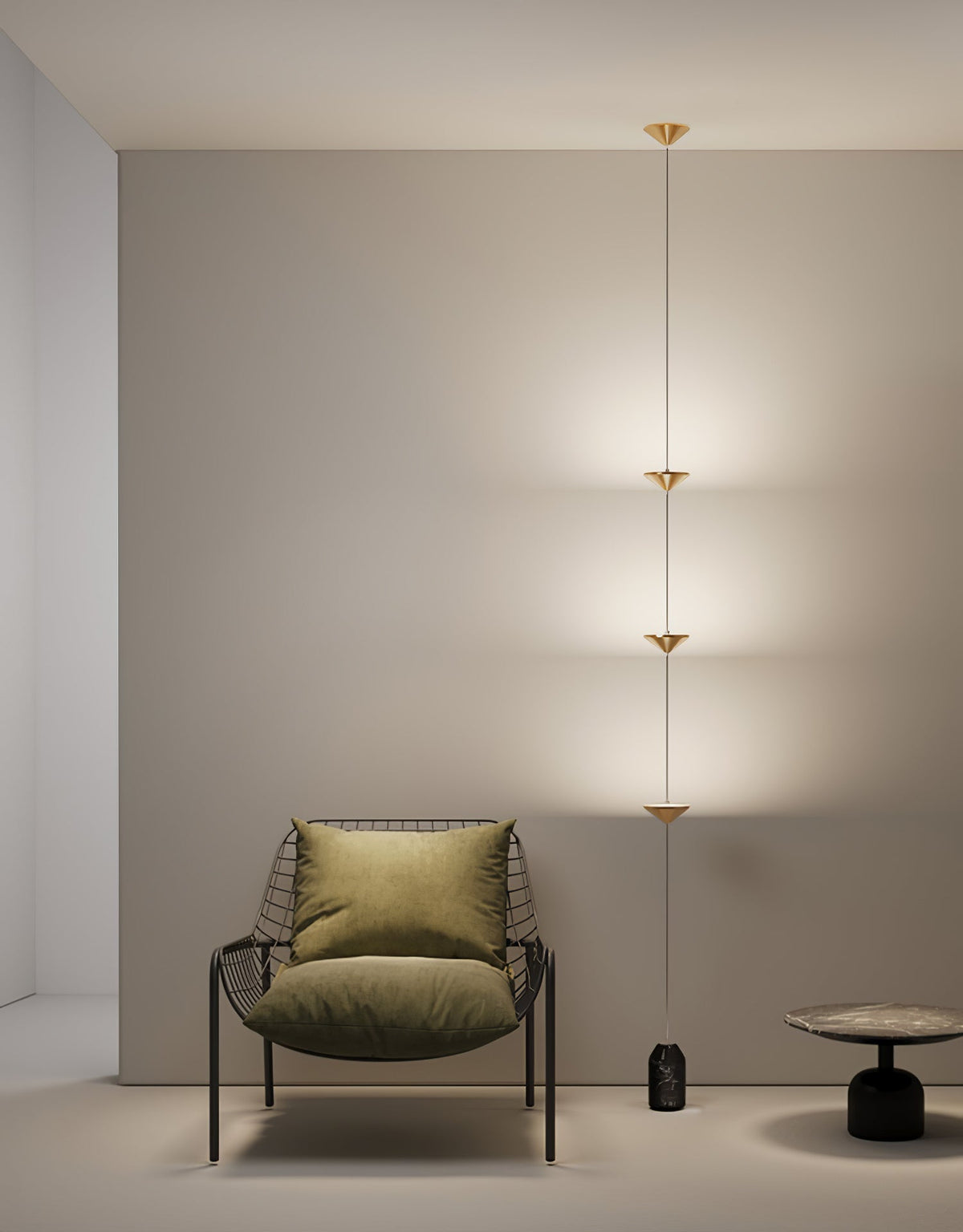 LED Floor Lamp with Marble Counterweight and Adjustable Pull Cable for Living Room Bedroom Reading Corner Modern Home Decor Ambient Task Lig