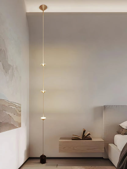 LED Floor Lamp with Marble Counterweight and Adjustable Pull Cable for Living Room Bedroom Reading Corner Modern Home Decor Ambient Task Lig