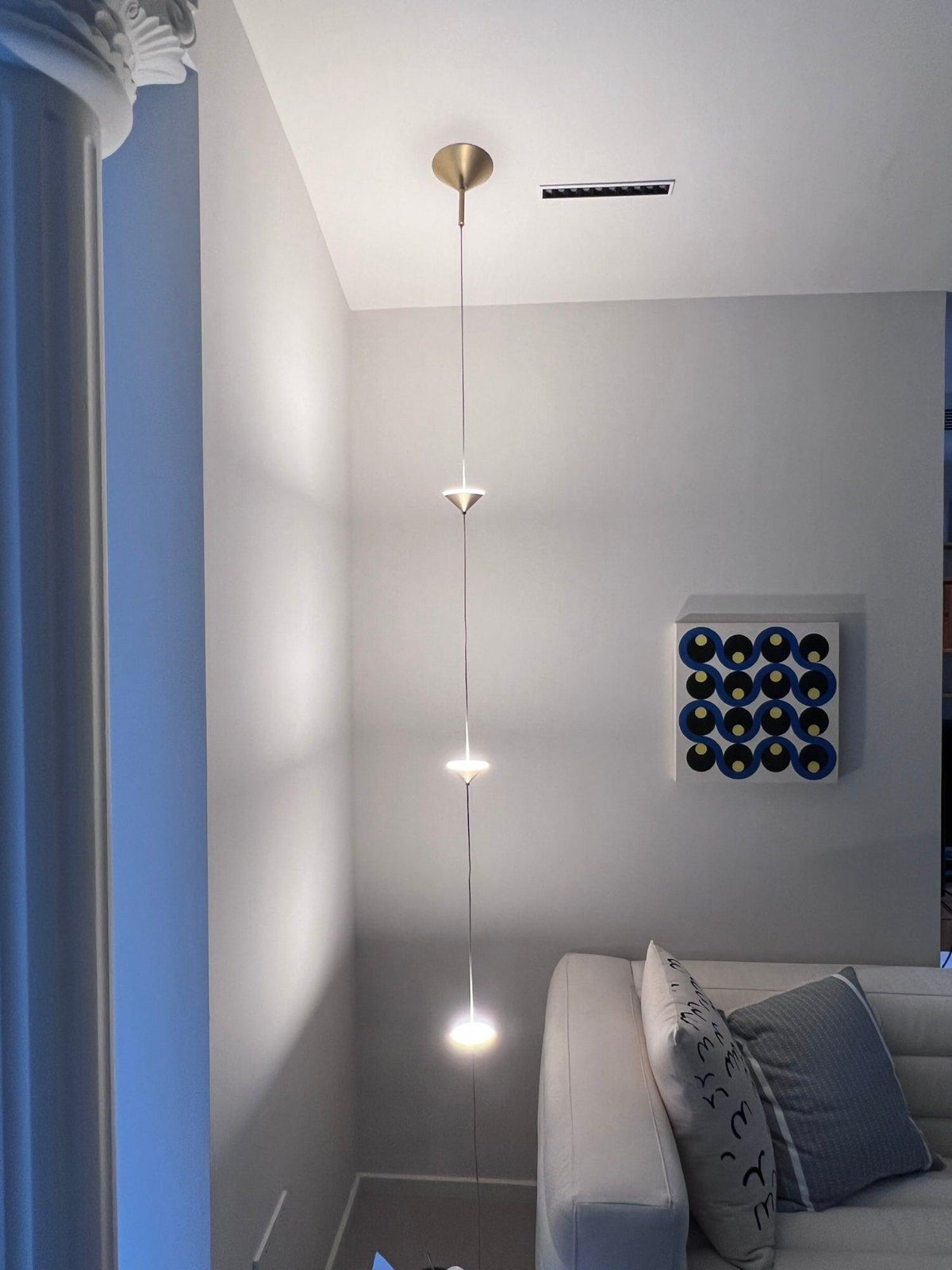 LED Floor Lamp with Marble Counterweight and Adjustable Pull Cable for Living Room Bedroom Reading Corner Modern Home Decor Ambient Task Lig