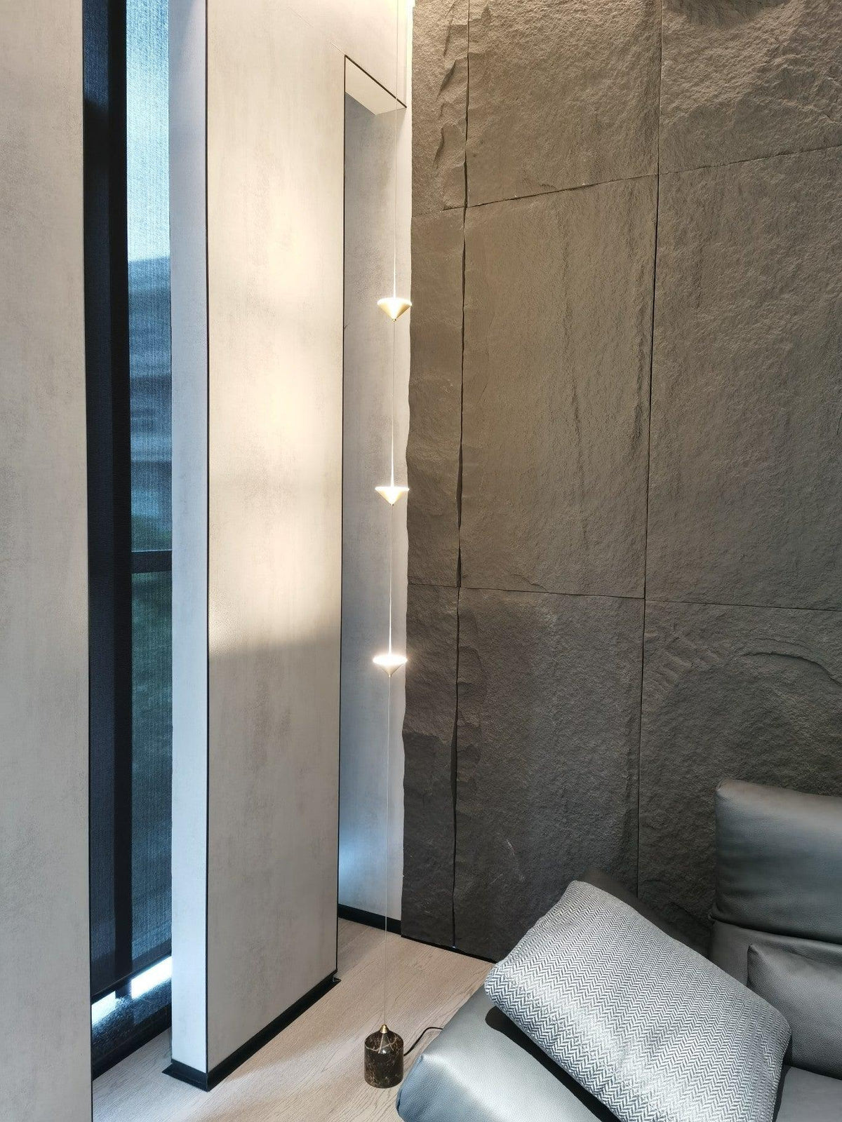 LED Floor Lamp with Marble Counterweight and Adjustable Pull Cable for Living Room Bedroom Reading Corner Modern Home Decor Ambient Task Lig