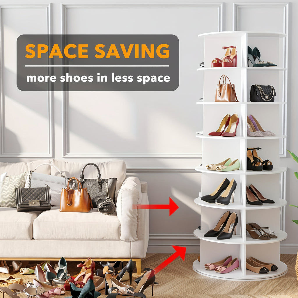 Space Saver | Shoe Rack for Closet with 360° Rotating Design | Multi-Tier Organizer for Efficient Shoe Storage