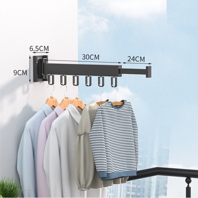 Wall Mounted Clothes Drying Rack, Retractable Foldable Drying Rack for Laundry, Space Saving Laundry Rack