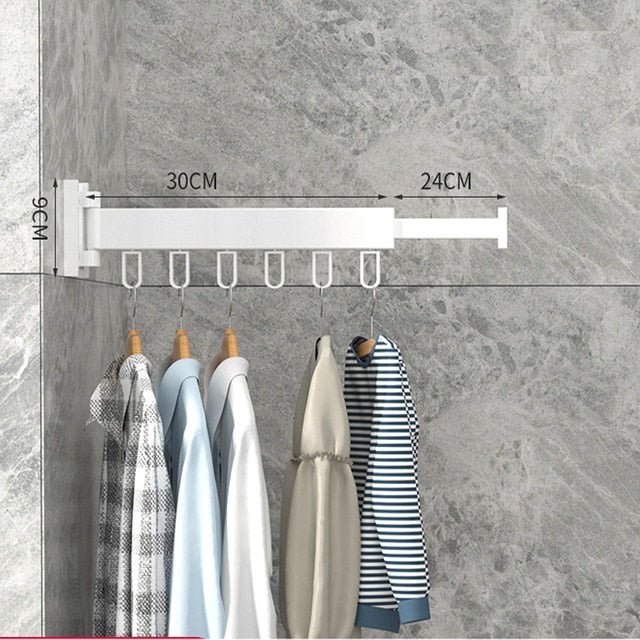 Wall Mounted Clothes Drying Rack, Retractable Foldable Drying Rack for Laundry, Space Saving Laundry Rack