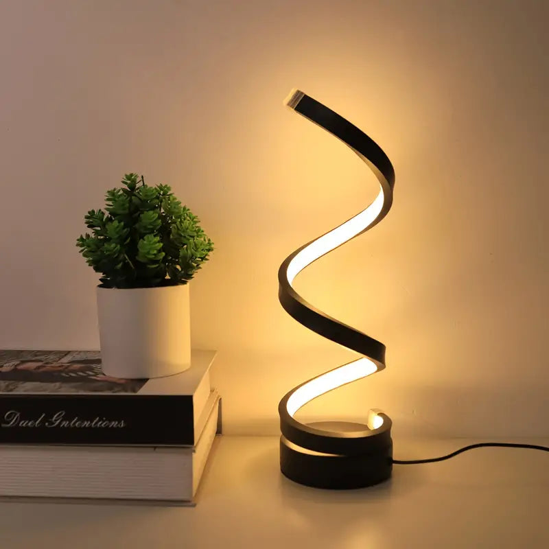 Sparrow Table Lamp - Modern Spiral Design, Dimmable LED for Bedroom and Living Room