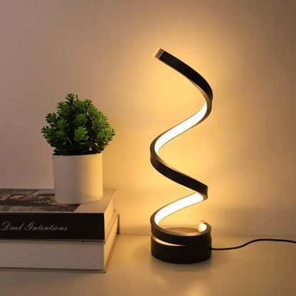 Sparrow Table Lamp - Modern Spiral Design, Dimmable LED for Bedroom and Living Room