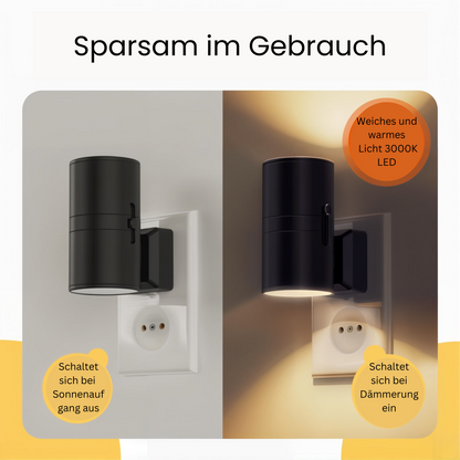 Plug-In Night Light with Dimmable LED & Auto Sensor | Bauhaus-Inspired Wall Accent | Adjustable Brightness for Bedroom, Hallway, Bathroom