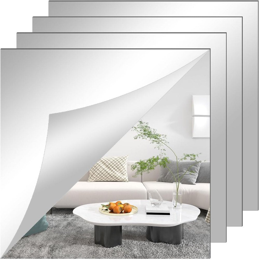 Shatterproof Mirror Film Sheet | Self-Adhesive Reflective Surface | Trim-to-Fit Wall Decal | Crystal Clear Finish for Walls, Doors &
