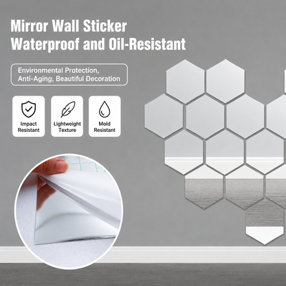 Shatter-Proof Mirror Film Self-Adhesive Reflective Sheet for Walls Doors Furniture Safety 20x39 inches Trim-to-Fit PET Plastic Home Decor Ki