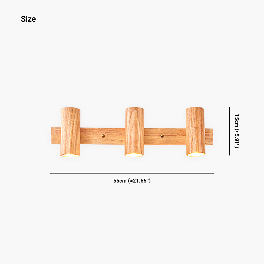 Rotating Track Spotlight with Wood Accent – Single or Multi-Head LED Fixture for Living Room, Bedroom & Home Office – Adjustable Directional