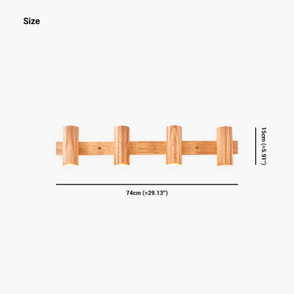 Rotating Track Spotlight with Wood Accent – Single or Multi-Head LED Fixture for Living Room, Bedroom & Home Office – Adjustable Directional
