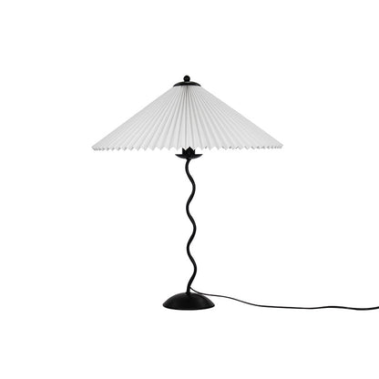 Sculptural Desk Lamp with Gathered Shade & Arc Base 17-inch Beige White Green Black Nightstand Light for Bedroom Living Room Accent