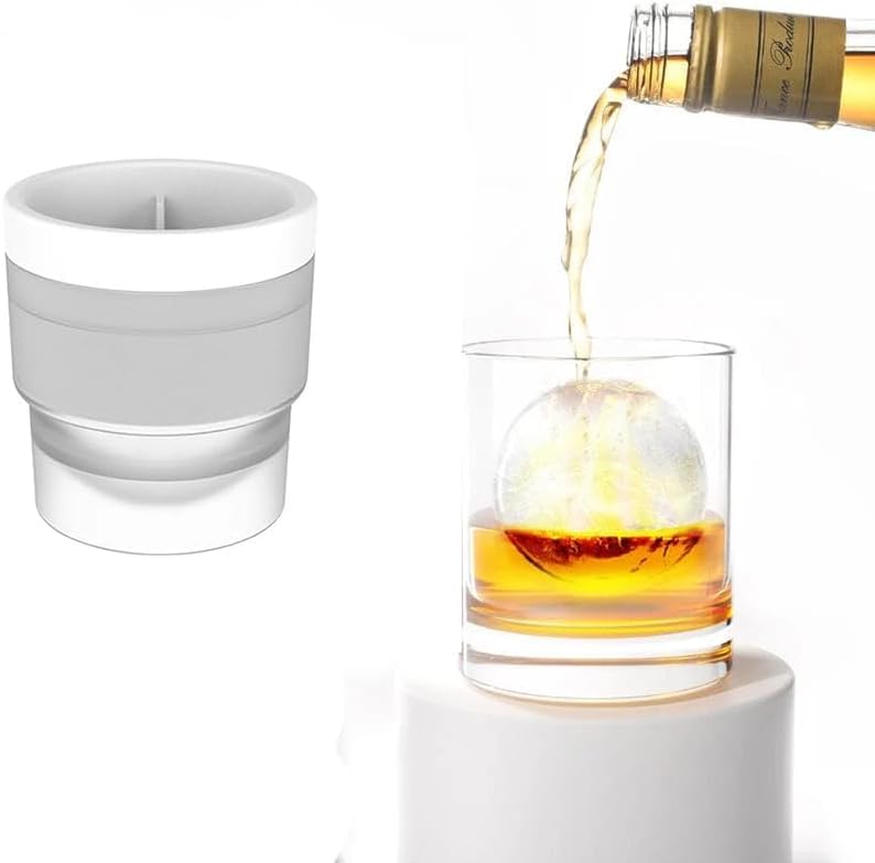 Ortekor Stackable Silicone Ice Maker | Ice Hockey Ball Mold for Long-Lasting Cool Drinks