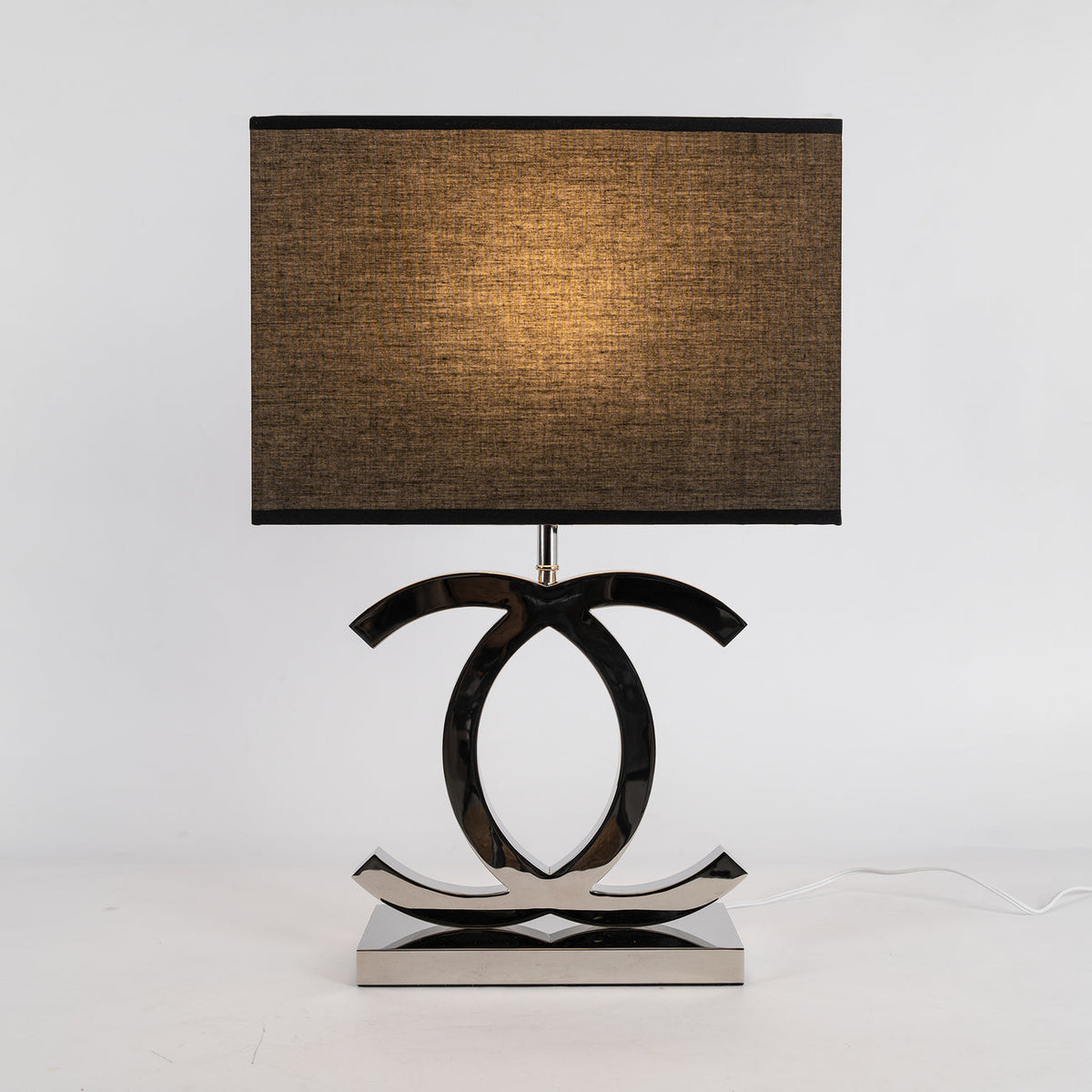 Metal Desk Lamp with Cloth Drum Shade – Contemporary Accent Light for Bedside, Office & Den – Push-Button Control – 24 in Tall