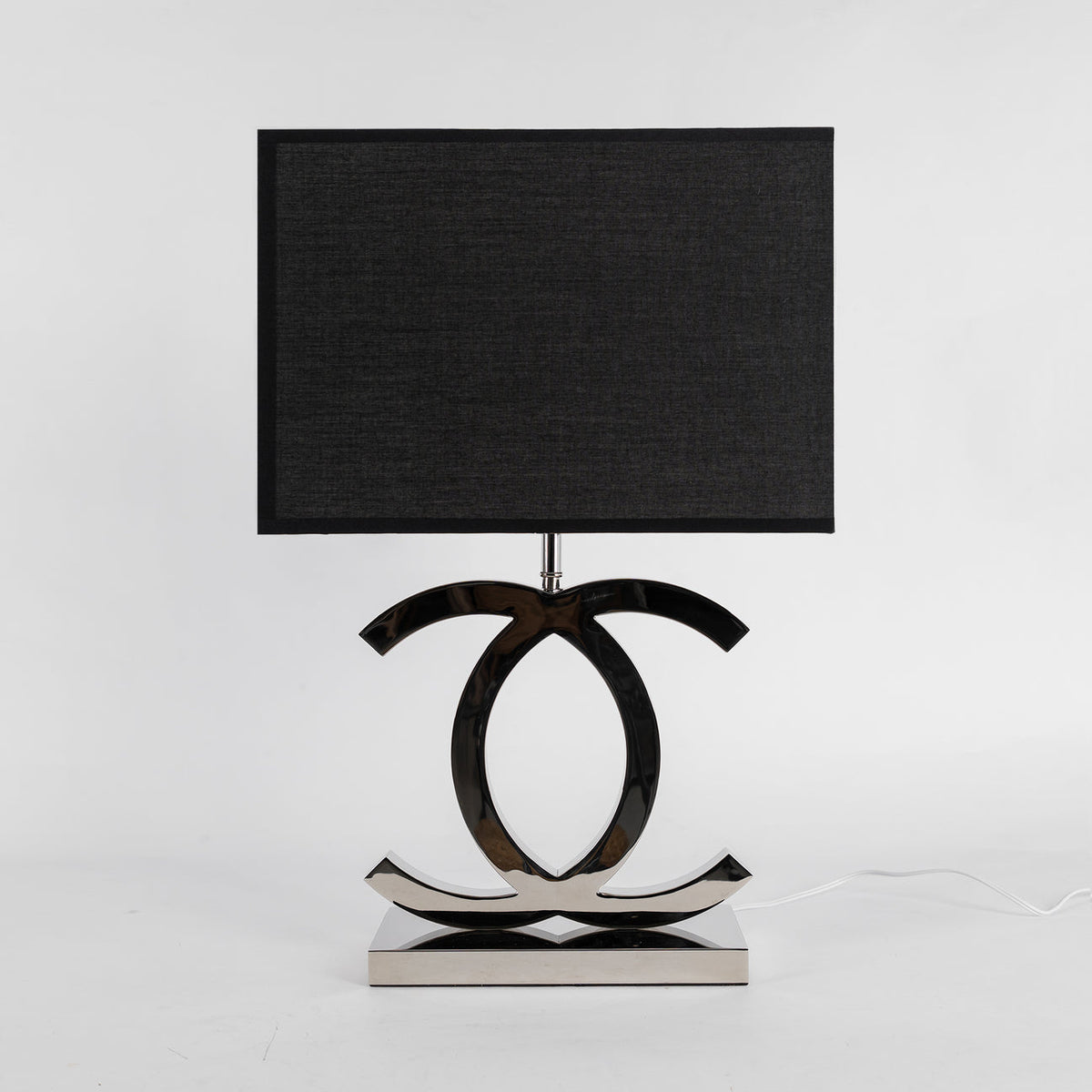 Metal Desk Lamp with Cloth Drum Shade – Contemporary Accent Light for Bedside, Office & Den – Push-Button Control – 24 in Tall