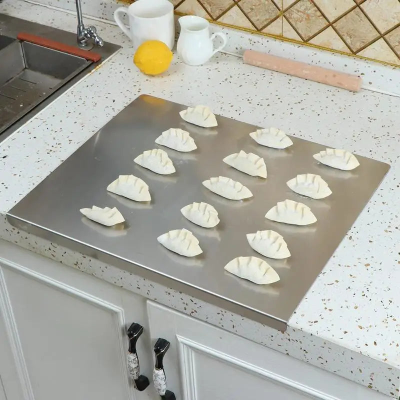 Planche à découper en acier inoxydable avec base antidérapante, grande planche à découper en acier inoxydable pour viande et légumes