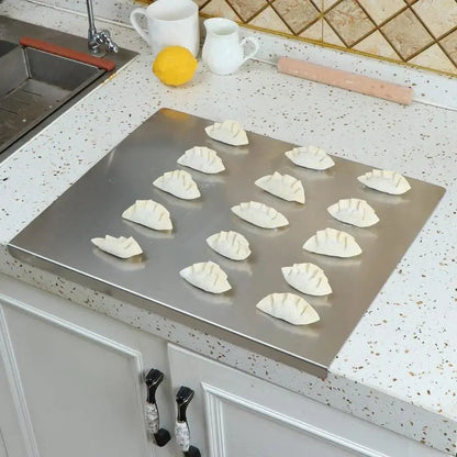 Planche à découper en acier inoxydable avec base antidérapante, grande planche à découper en acier inoxydable pour viande et légumes