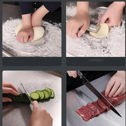 Planche à découper en acier inoxydable avec base antidérapante, grande planche à découper en acier inoxydable pour viande et légumes