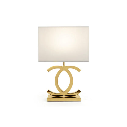Metal Desk Lamp with Cloth Drum Shade – Contemporary Accent Light for Bedside, Office & Den – Push-Button Control – 24 in Tall
