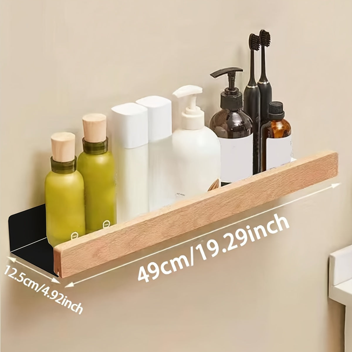 StarkesTett Floating Wall Shelf - Wrought Iron, No Drilling, Modern Design
