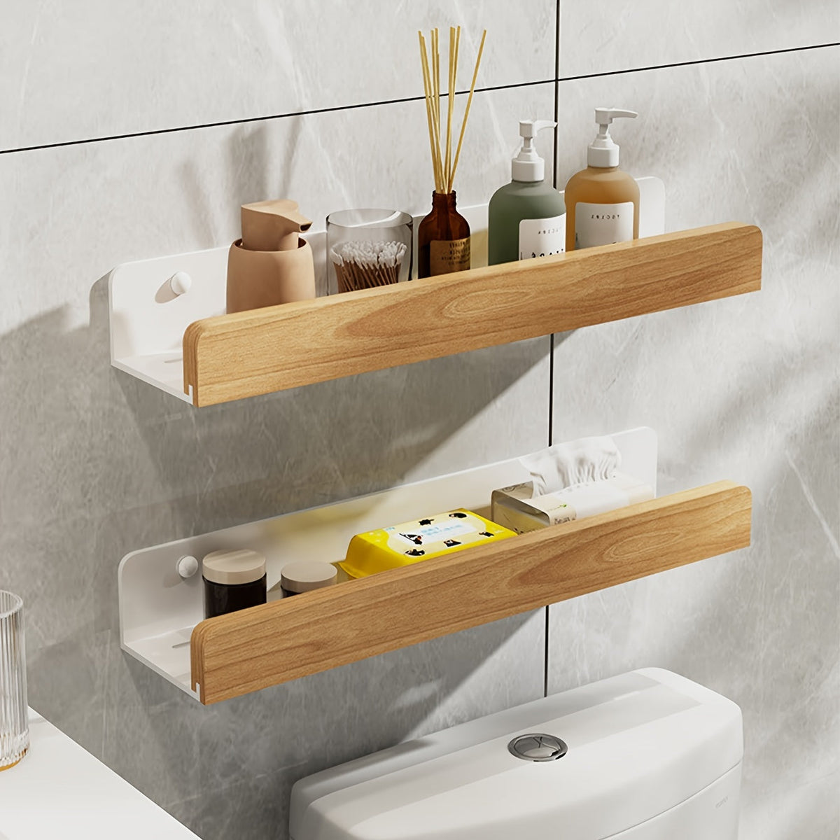 StarkesTett Floating Wall Shelf - Wrought Iron, No Drilling, Modern Design