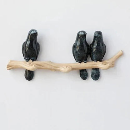 Bird Hook Wall Mounted Coat Rack Resin Decorative Entryway Hanger for Coats Hats Bags Bedroom Hallway Office Organizer