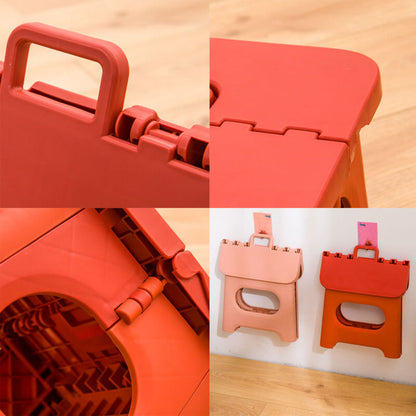 Versatile Folding Step Stool | Lightweight Plastic Design with Portable Handle for Easy Reach