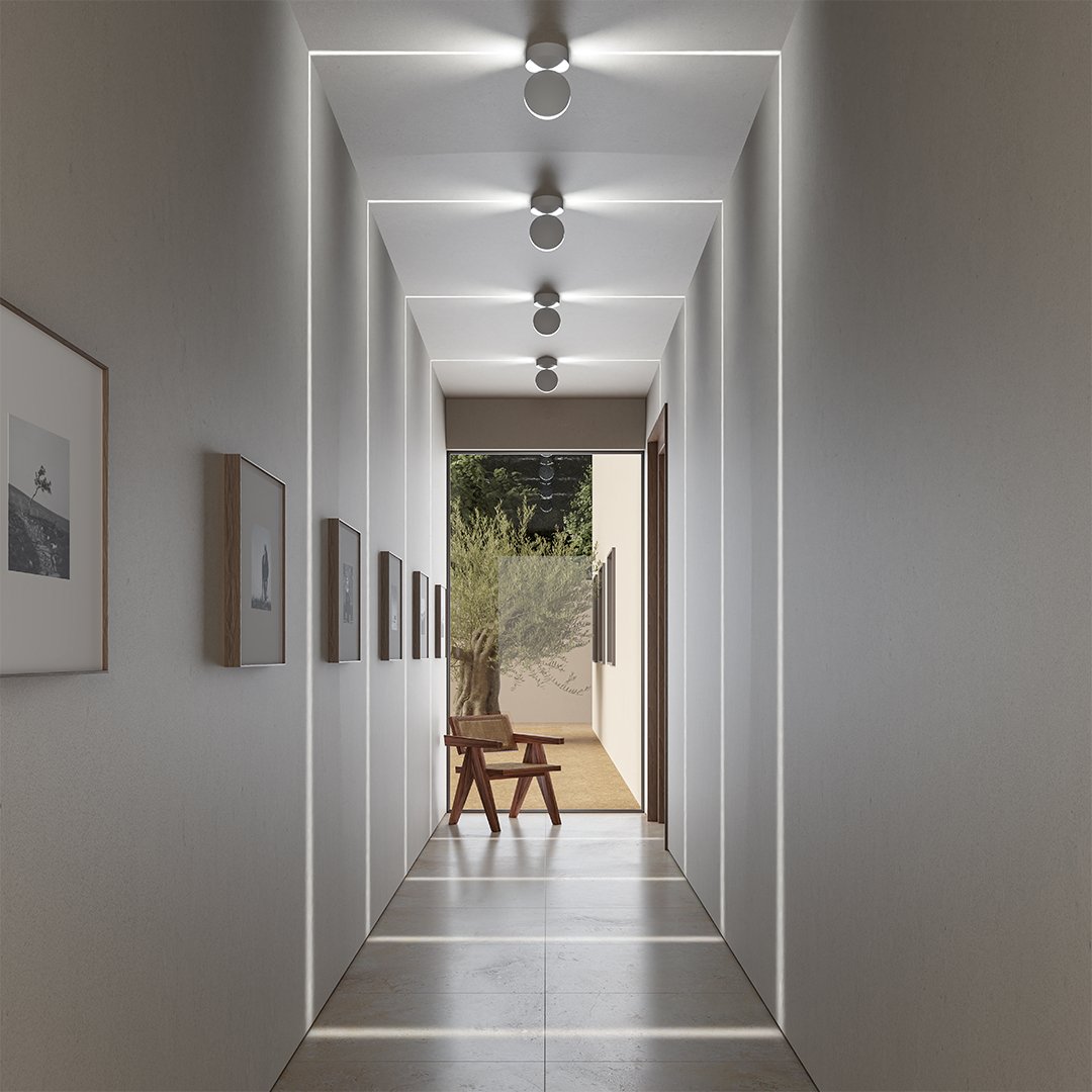 Projecteur LED orientable encastrable 11,9 cm blanc mat, éclairage d'accentuation rotatif à 360° pour chambres, couloirs, maisons modernes, profil compact