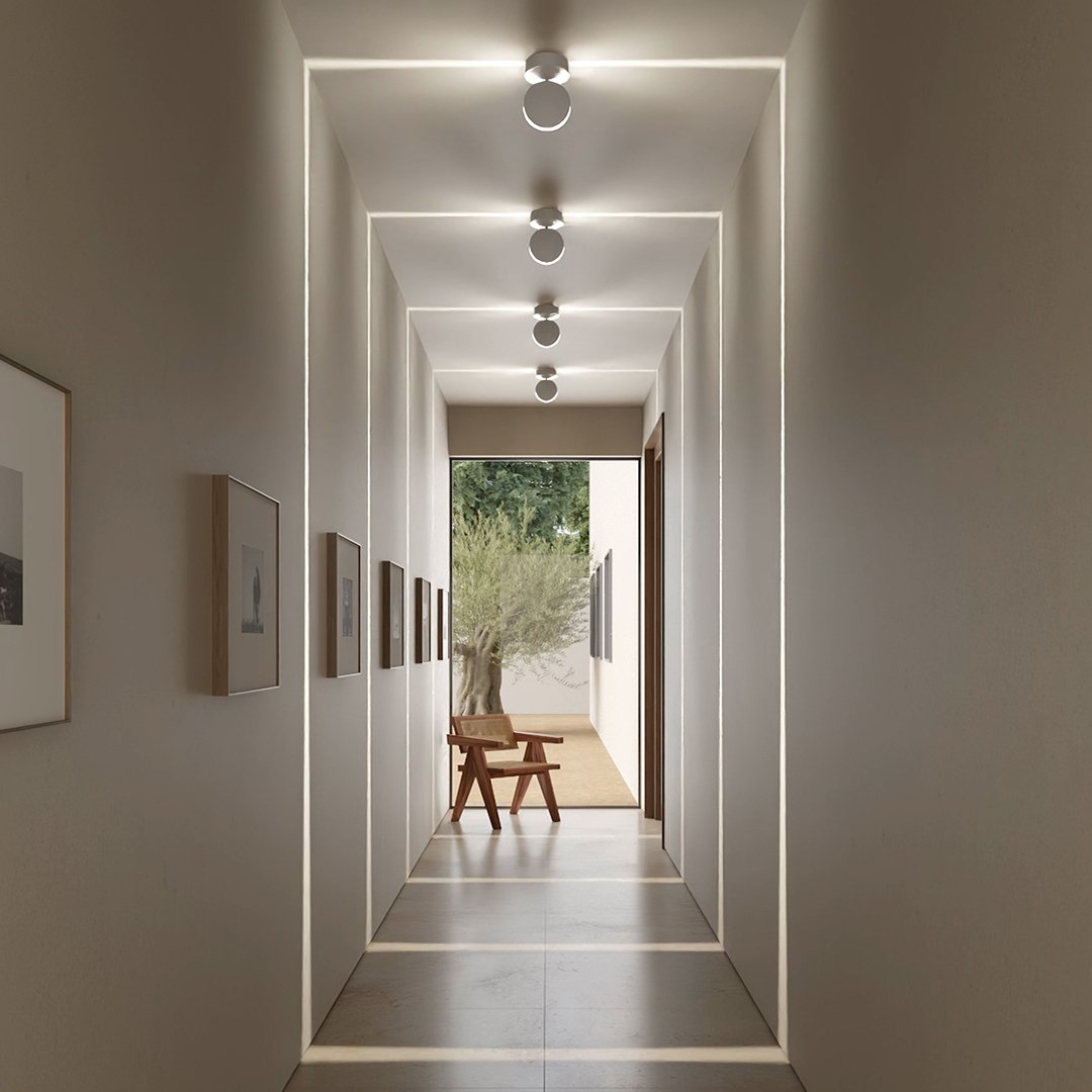 Projecteur LED orientable encastrable 11,9 cm blanc mat, éclairage d'accentuation rotatif à 360° pour chambres, couloirs, maisons modernes, profil compact