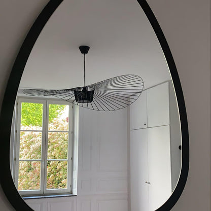 Oversized Woven Ceiling Fixture 47 in Black for Dining & Living Rooms Statement Lighting Above Tables Modern Handcrafted Fiber Shade