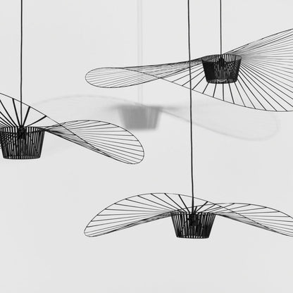Oversized Woven Ceiling Fixture 47 in Black for Dining & Living Rooms Statement Lighting Above Tables Modern Handcrafted Fiber Shade