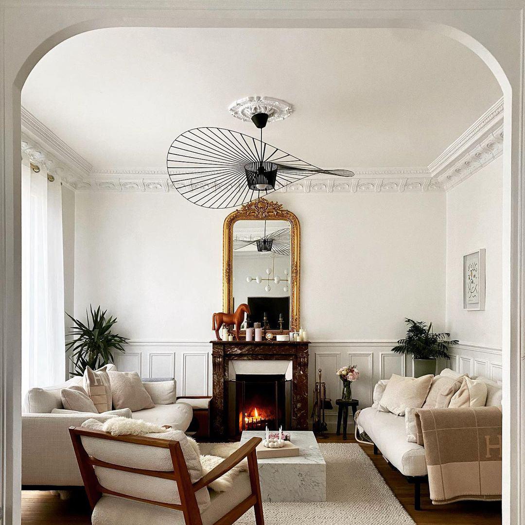 Oversized Woven Ceiling Fixture 47 in Black for Dining & Living Rooms Statement Lighting Above Tables Modern Handcrafted Fiber Shade