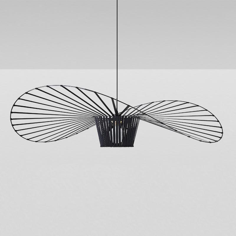 Oversized Woven Ceiling Fixture 47 in Black for Dining & Living Rooms Statement Lighting Above Tables Modern Handcrafted Fiber Shade