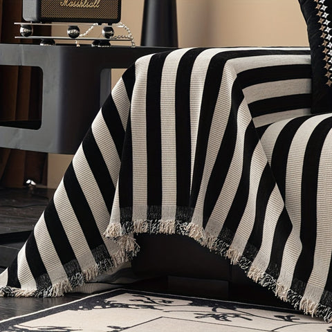 Housse de canapé Sierr – Design chenille rayé, élégance intemporelle