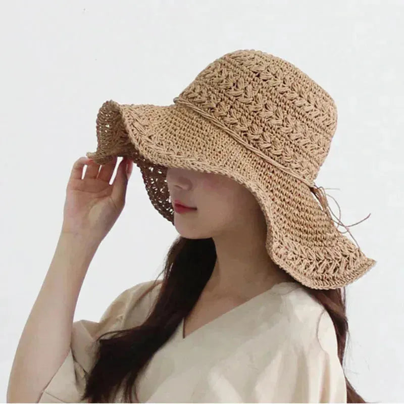 Ortekor Stylish Women's Sun Hat | Wide Brim Straw Design for Ultimate UV Protection