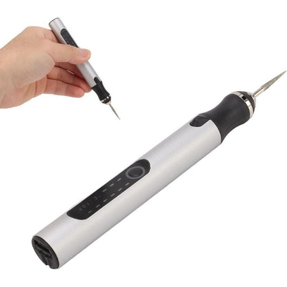 Portable Rotary Tool Kit with LCD Speed Display, Multi-Material Carving Device for Wood Metal Glass Leather, USB Chargeable Handheld Etching