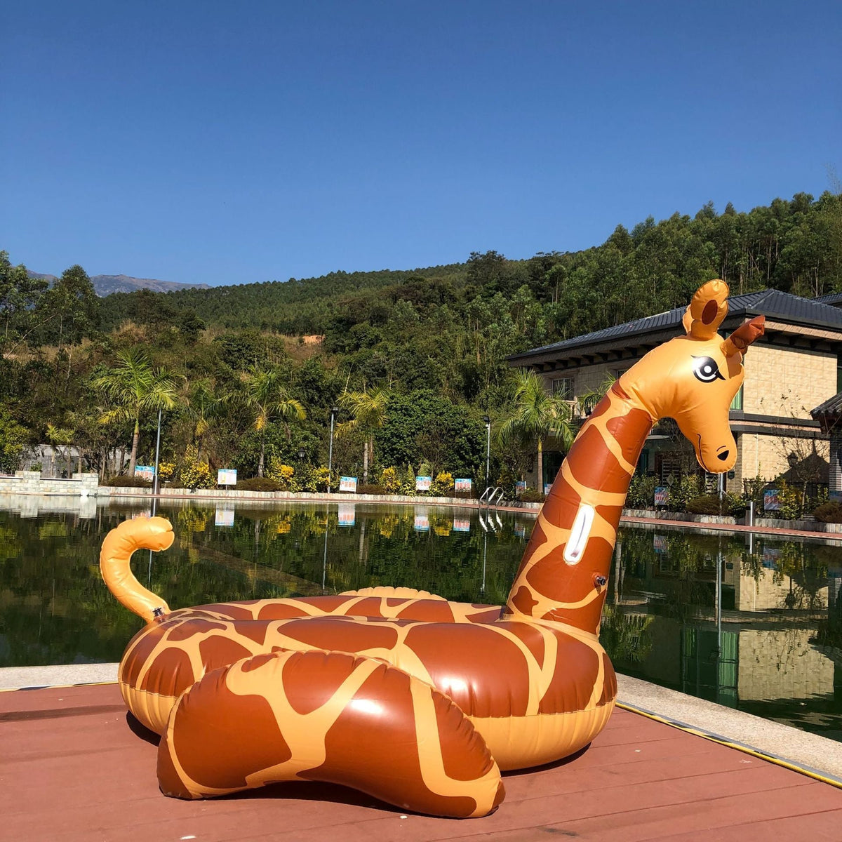 Ortekor Summer Fun | Unisex Inflatable Giraffe Pool Float with Durable PVC | Eye-Catching Design for Pool Adventures