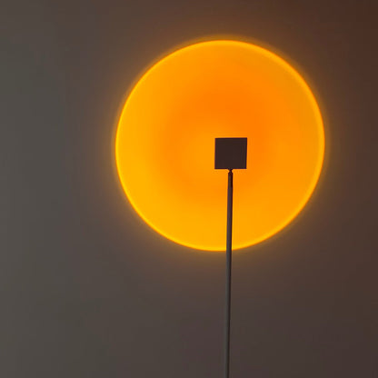 Sunset Red Halo Circle Floor Lamp with Adjustable Color Temperature for Living Room & Studio Ambiance | Modern Minimalist Gradient Light