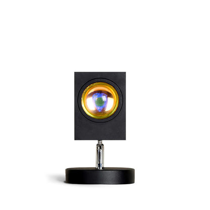 Ambient LED Light Projector Aluminum 4.7×7.8 in Black Red Glow Circle for Bedroom Living Room Home Office Desktop Nightstand