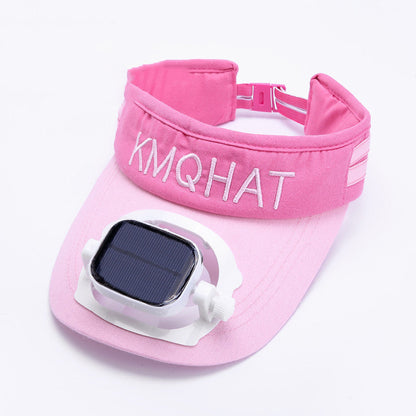 Sun Visor Hat with Solar Fan, Rechargeable Cooling Hat for Outdoor Activities, Adjustable Fan Hat for Summer Hiking