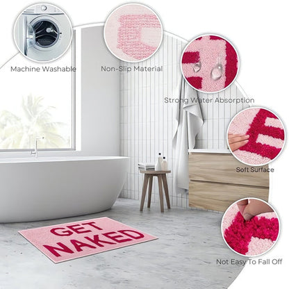 Get Naked Bathroom Mat - Microfiber, Non-Slip, Absorbent