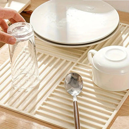 Tapis d'égouttage à vaisselle Rivaro - Silicone, pliable et résistant à la chaleur