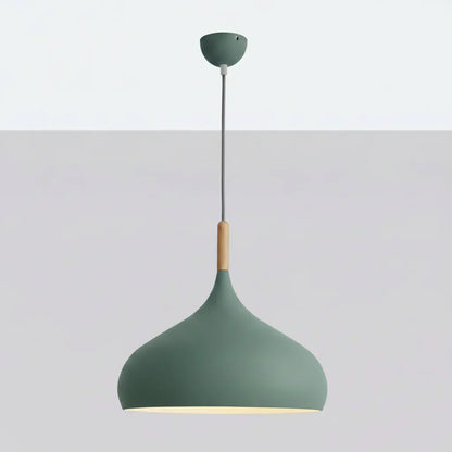 Overhead Drop Ceiling Fixture 9.4 Inch Shade Aluminum E27 Socket Green for Dining Room Kitchen Island Scandinavian Style Hanging Lamp
