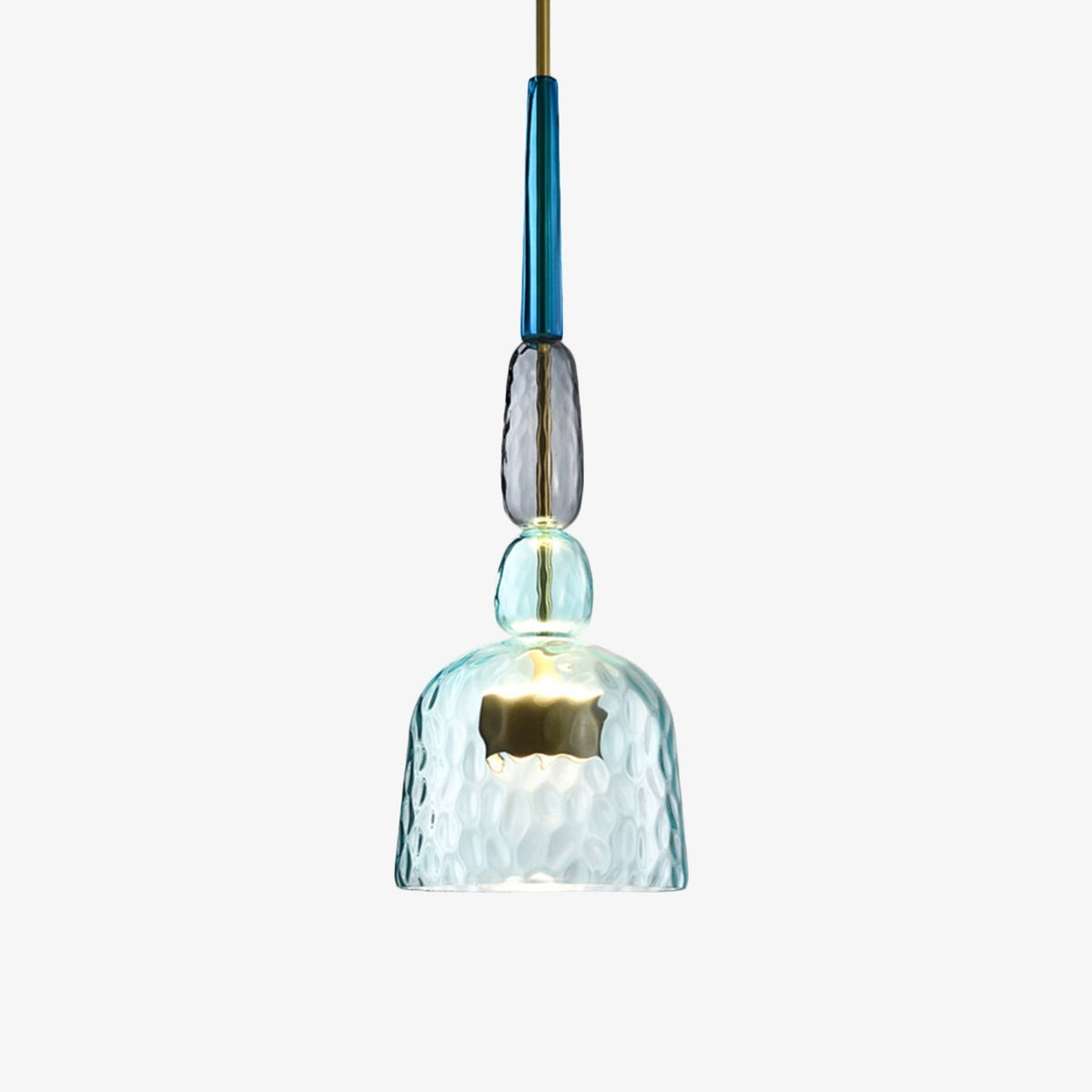 Tinted Glass Drop Light with Height-Adjustable Cord 47 in LED Overhead Fixture for Dining Tables Kitchen Islands Contemporary Suspended Ceil