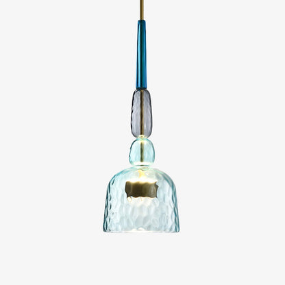 Tinted Glass Drop Light with Height-Adjustable Cord 47 in LED Overhead Fixture for Dining Tables Kitchen Islands Contemporary Suspended Ceil
