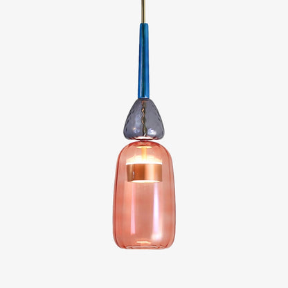 Tinted Glass Drop Light with Height-Adjustable Cord 47 in LED Overhead Fixture for Dining Tables Kitchen Islands Contemporary Suspended Ceil